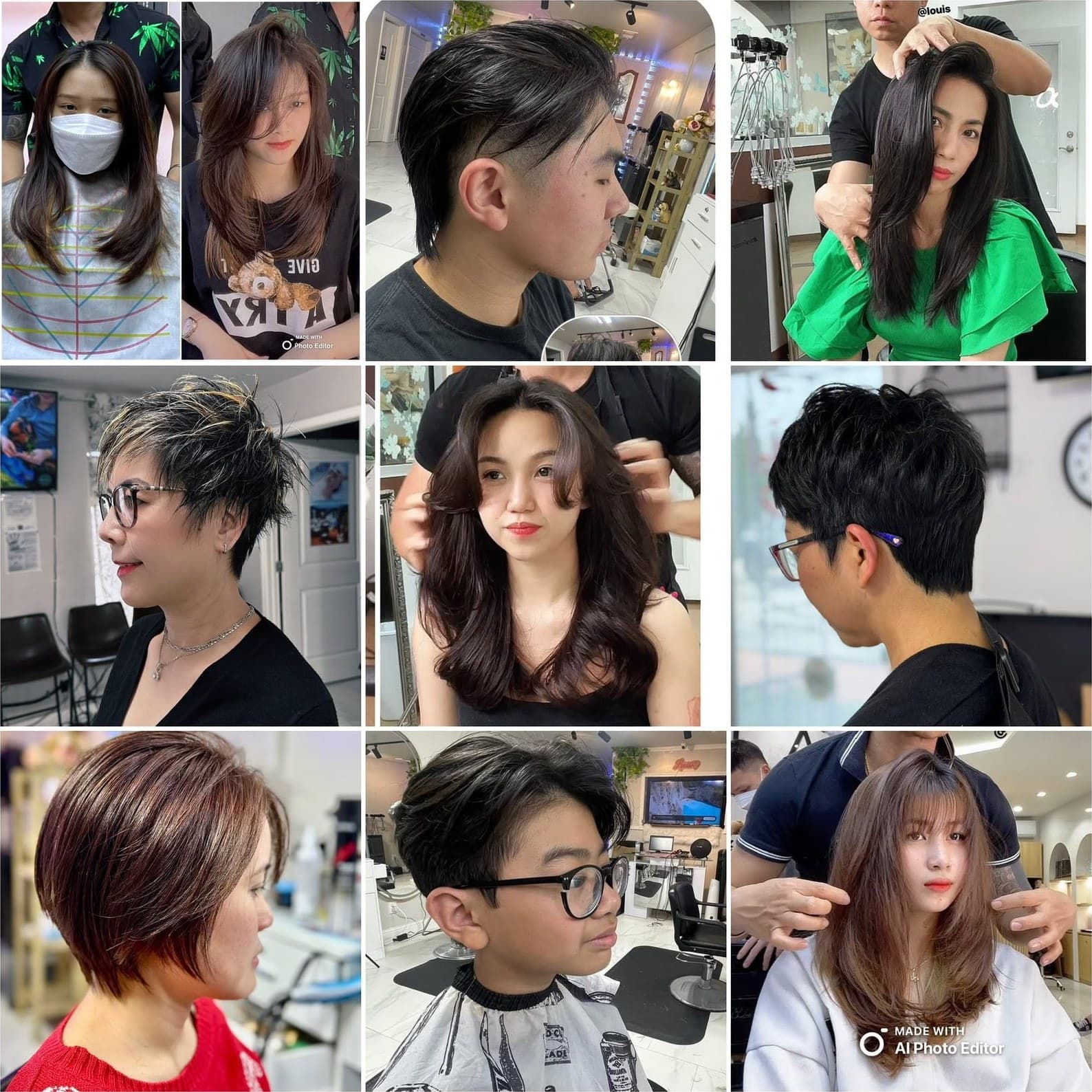 Nine recent cuts: layers, fades, bobs and pixies